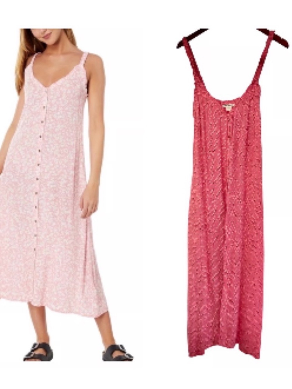 Billabong sweet edges midi slip dress in pink  NWOT